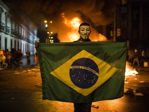 Guy Fawkes, Brazil, June 2013